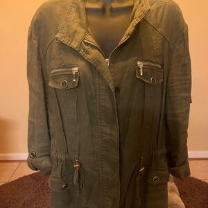 INC International Concepts Utility Jacket in Army Green